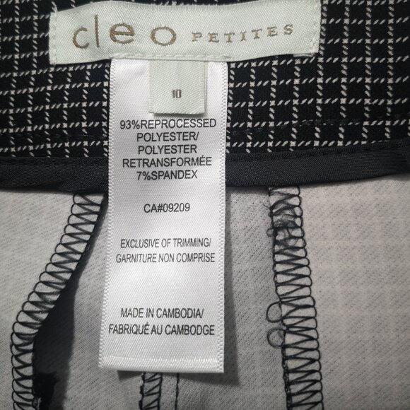 NWT Cleo Petites Ladies Size 10P Black & White Checkered Hannah Wide Leg Pants - Picture 3 of 13